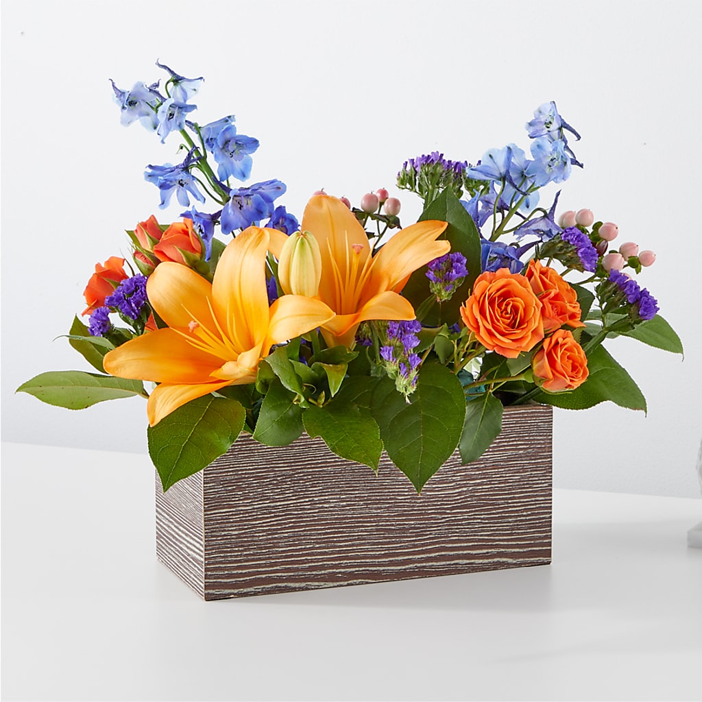 Radiant Citrus Box Bouquet – Waddington Blooms, Waddington NY