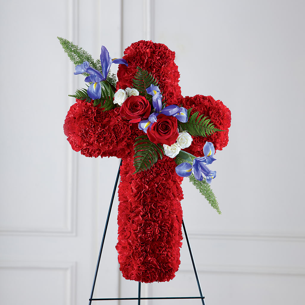 Faithful Hero Floral Cross – Waddington Blooms, Waddington NY