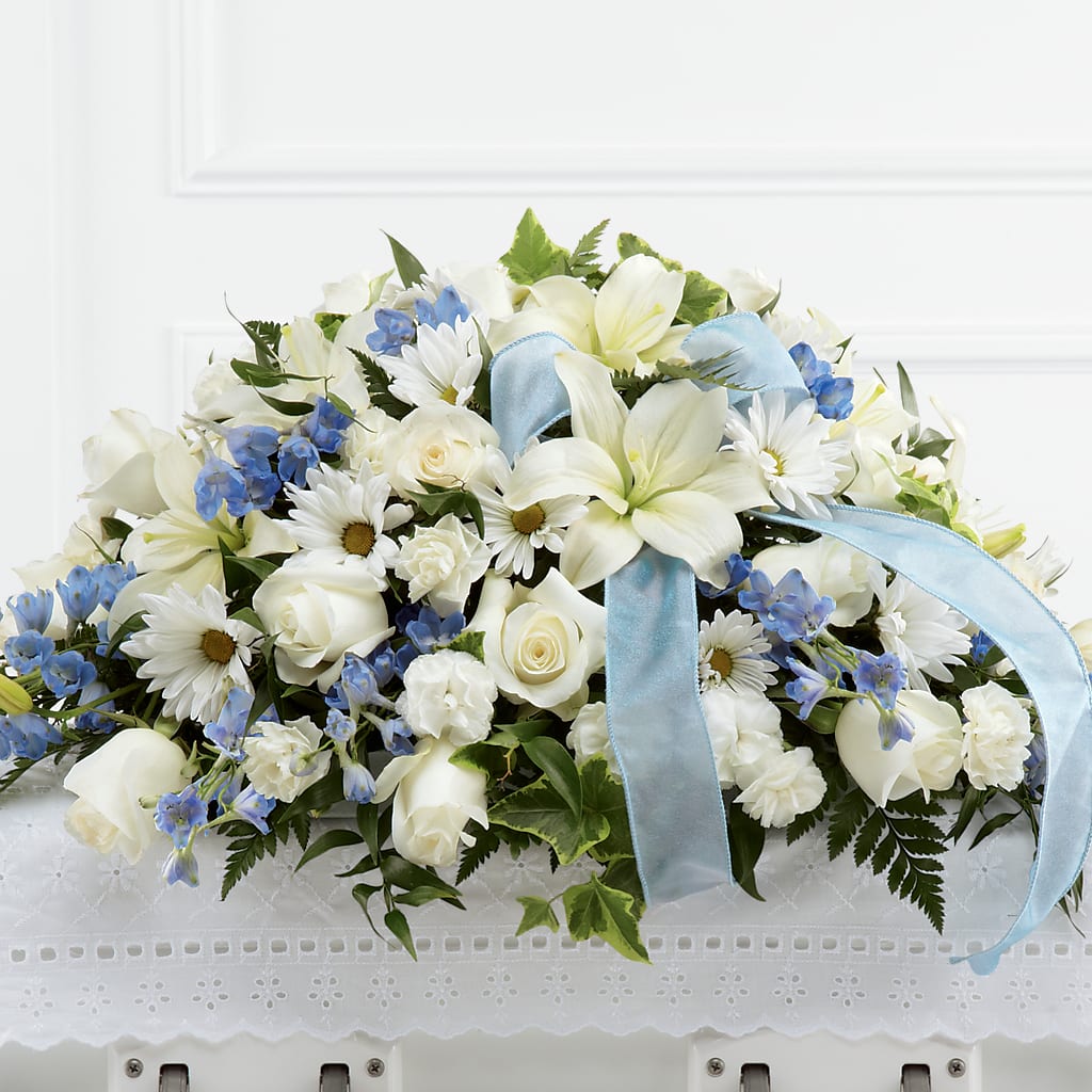 Tender Treasure Casket Spray – Waddington Blooms, Waddington NY