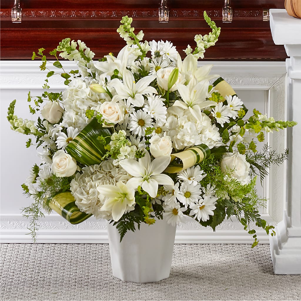 Thoughts of Tranquility Floor Basket – Waddington Blooms, Waddington NY