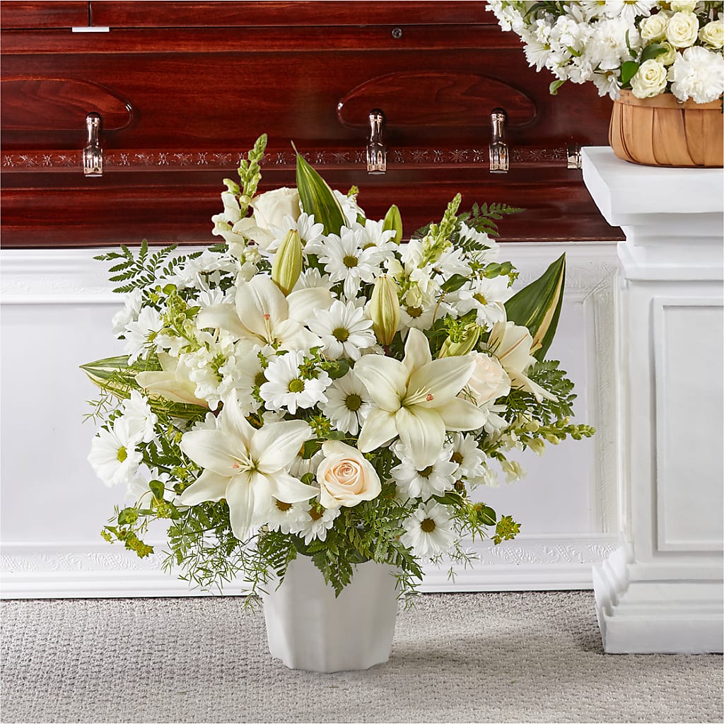 Thoughts of Tranquility Floor Basket – Waddington Blooms, Waddington NY