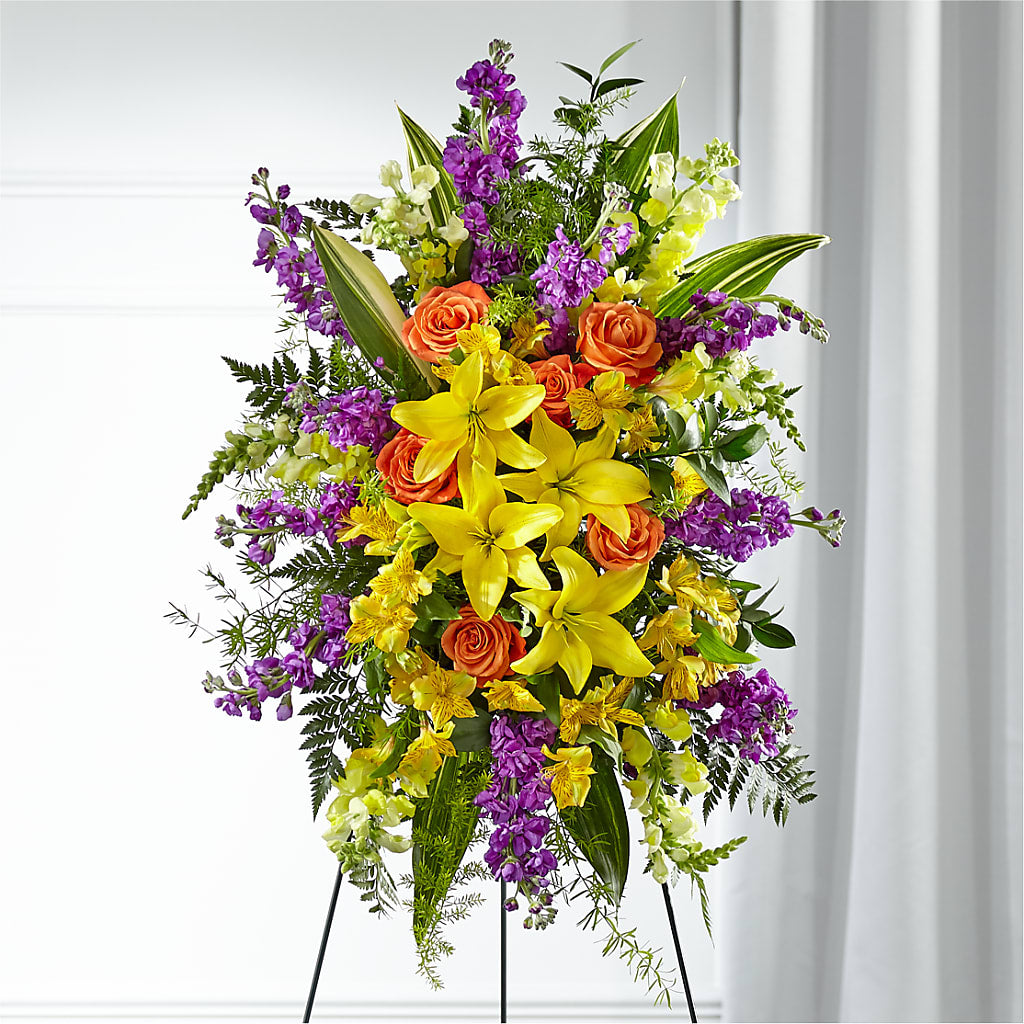 Thoughtful Prayers Standing Spray – Waddington Blooms, Waddington NY