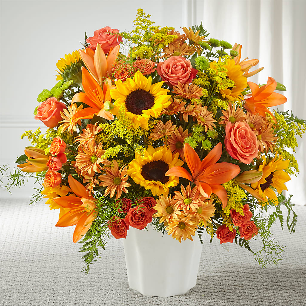 Harvest Thoughts Floor Basket – Waddington Blooms, Waddington NY