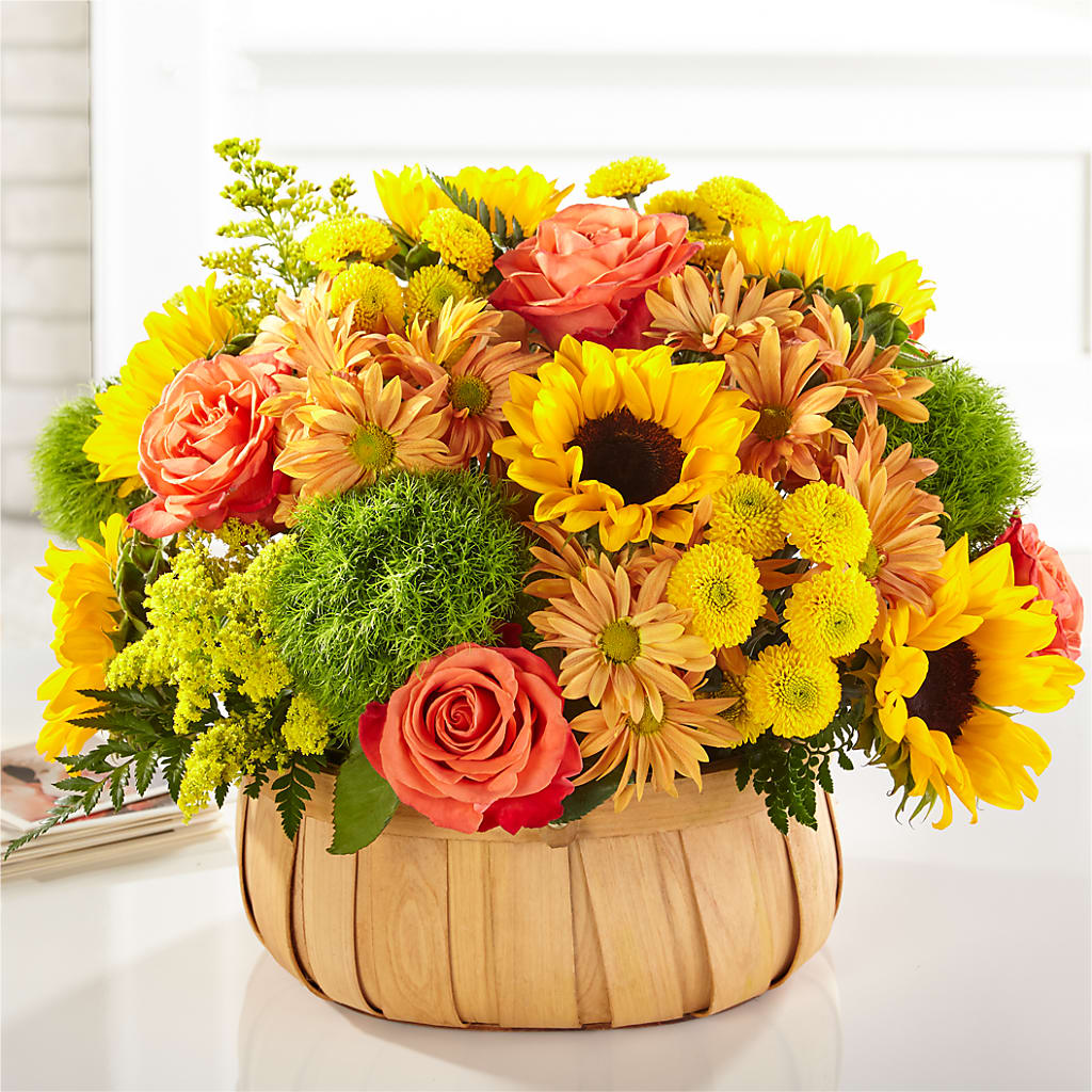 Harvest Sunflower Basket – Waddington Blooms, Waddington NY