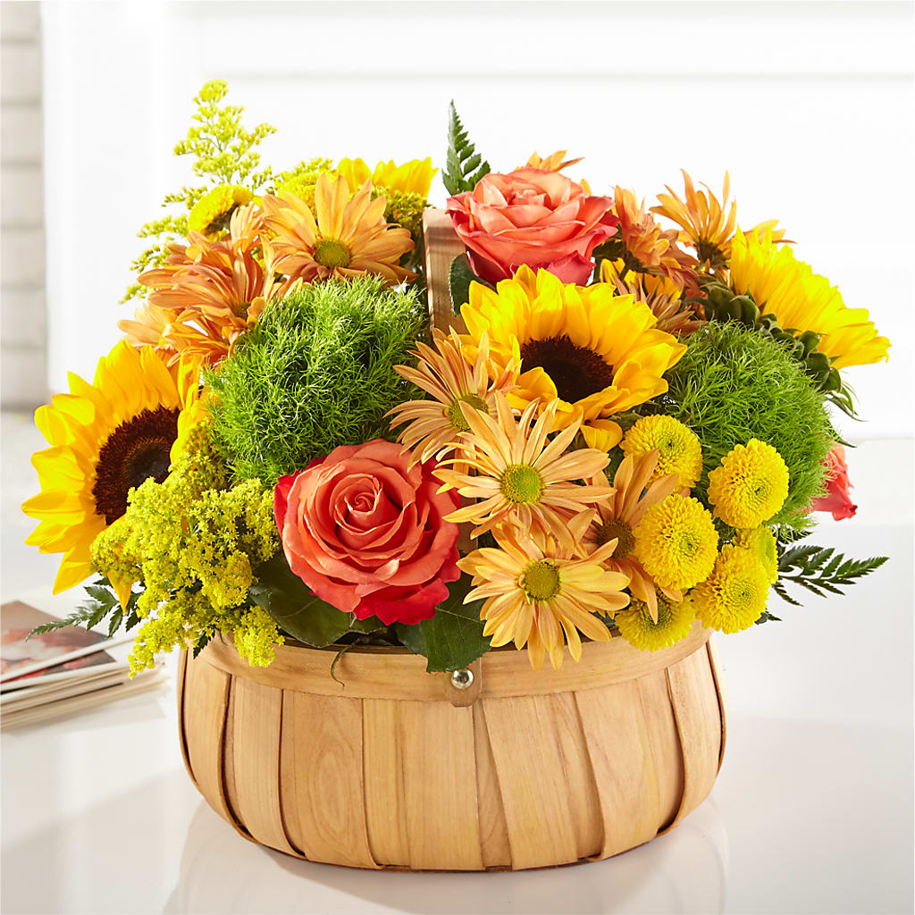 Harvest Sunflower Basket – Waddington Blooms, Waddington NY
