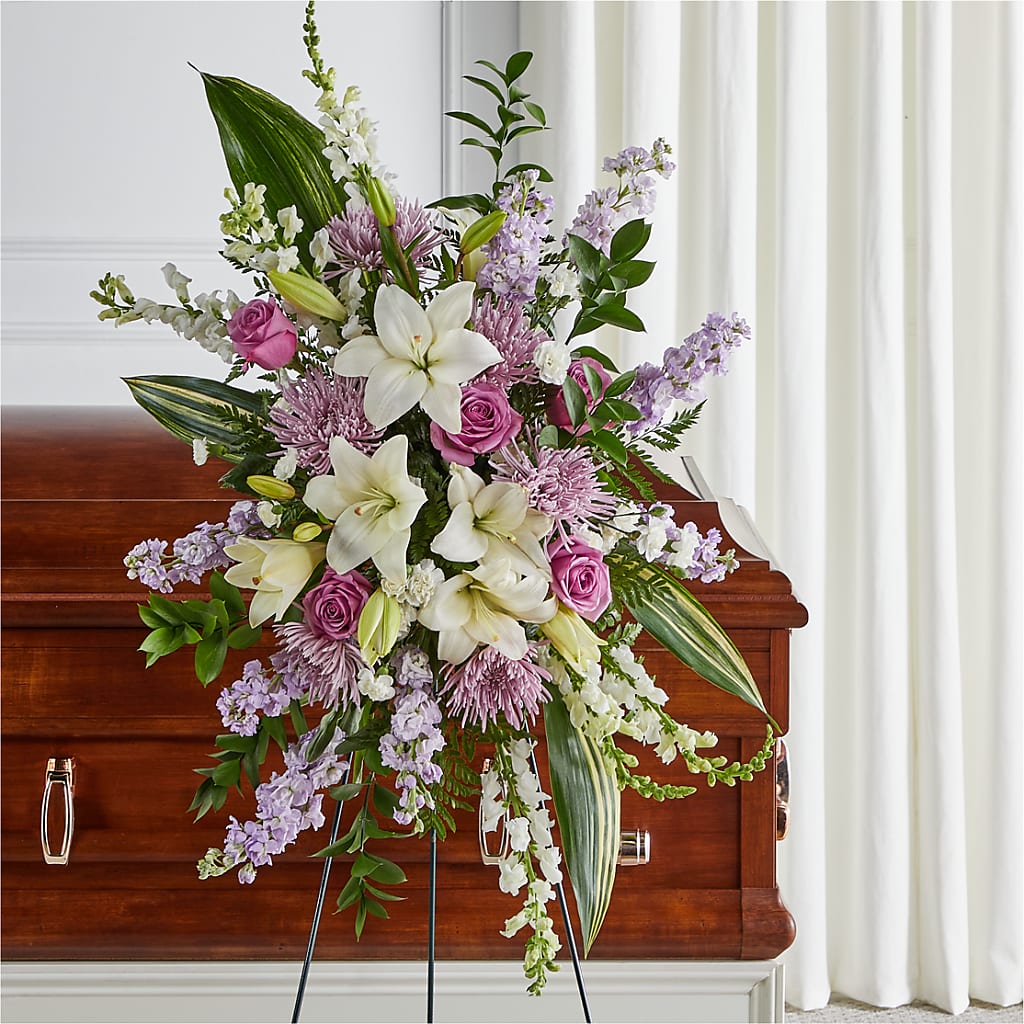 Grateful Hearts Standing Spray – Waddington Blooms, Waddington NY