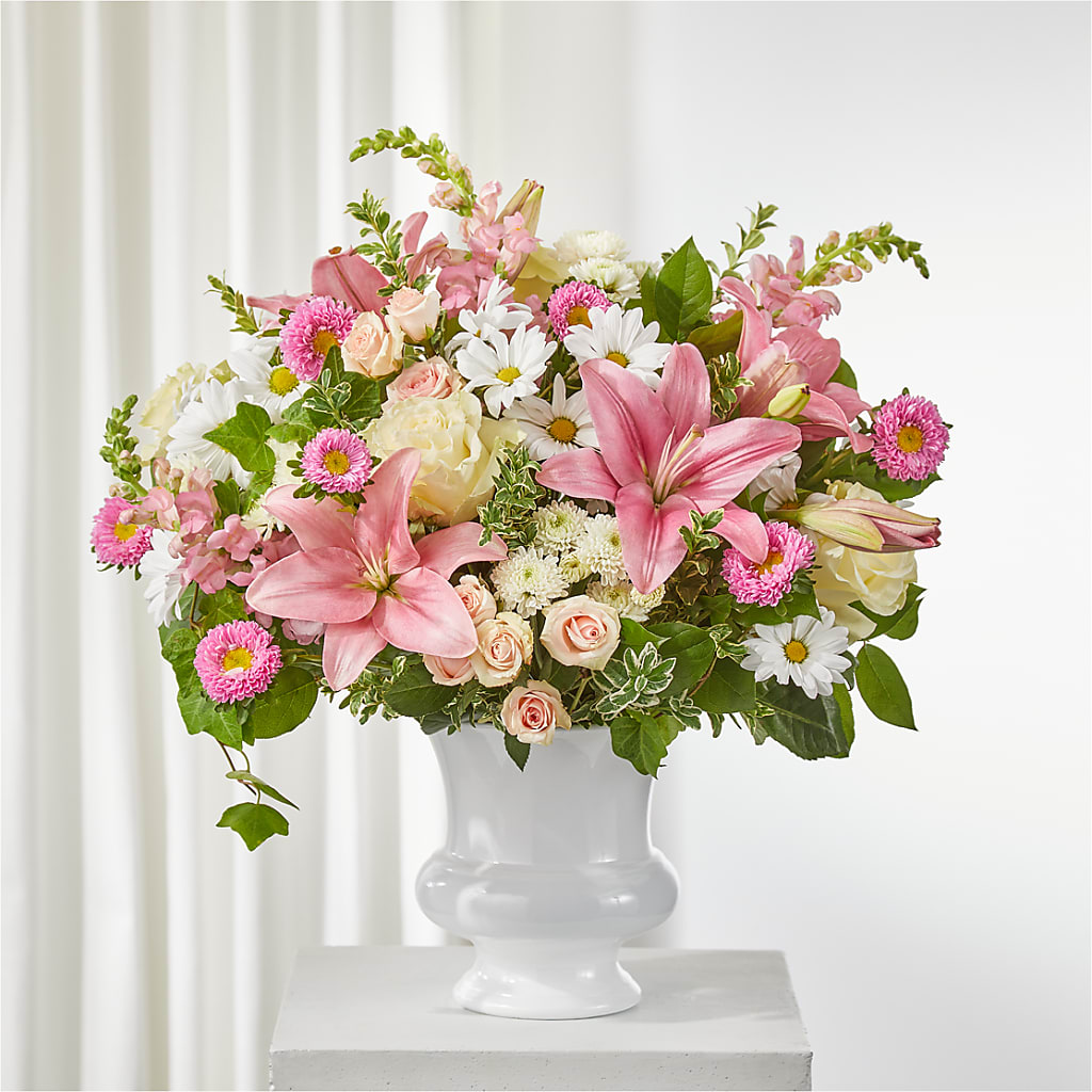 Empathetic Blooms Urn Arrangement – Waddington Blooms, Waddington NY