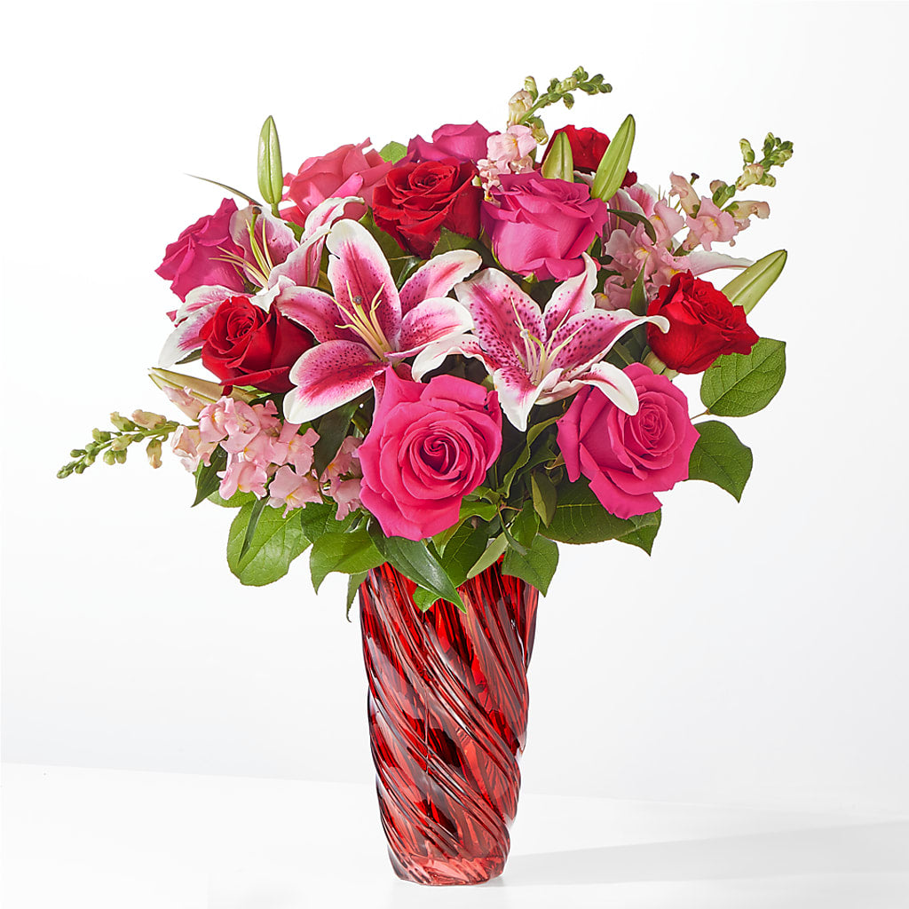 Always You Bouquet with Luxe Swirl Vase – Waddington Blooms, Waddington NY