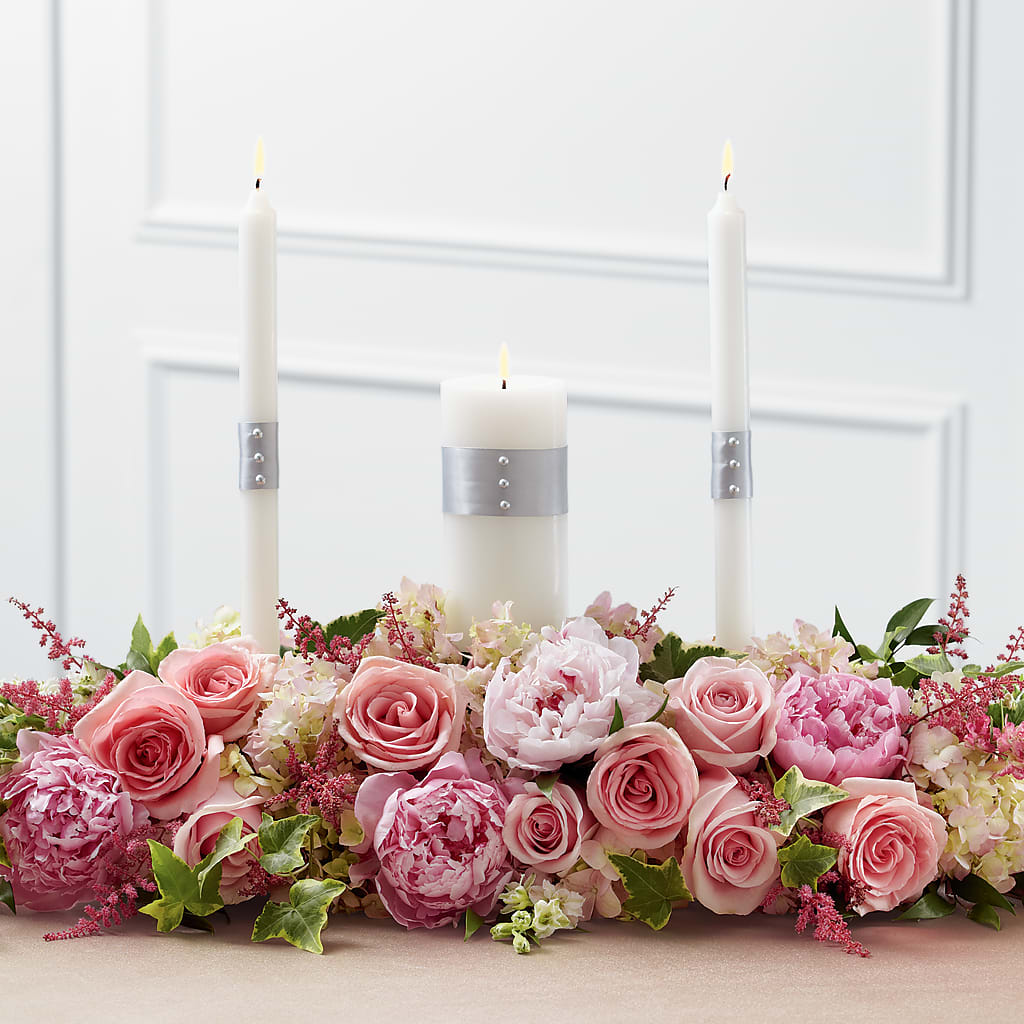 Worldwide Romance Unity Candle Arrangement – Waddington Blooms, Waddington NY