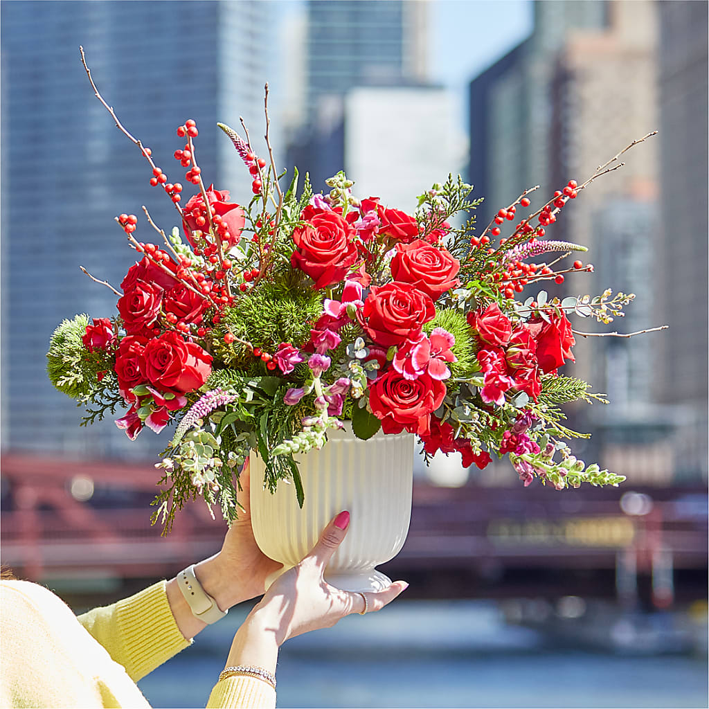 Big Red Bow Bouquet –  Waddington Blooms, Waddington NY