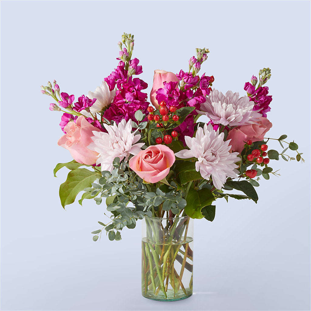 Waddingtons Pink Sunday Morning Bouquet – lavender, pink, red flower arrangement ...