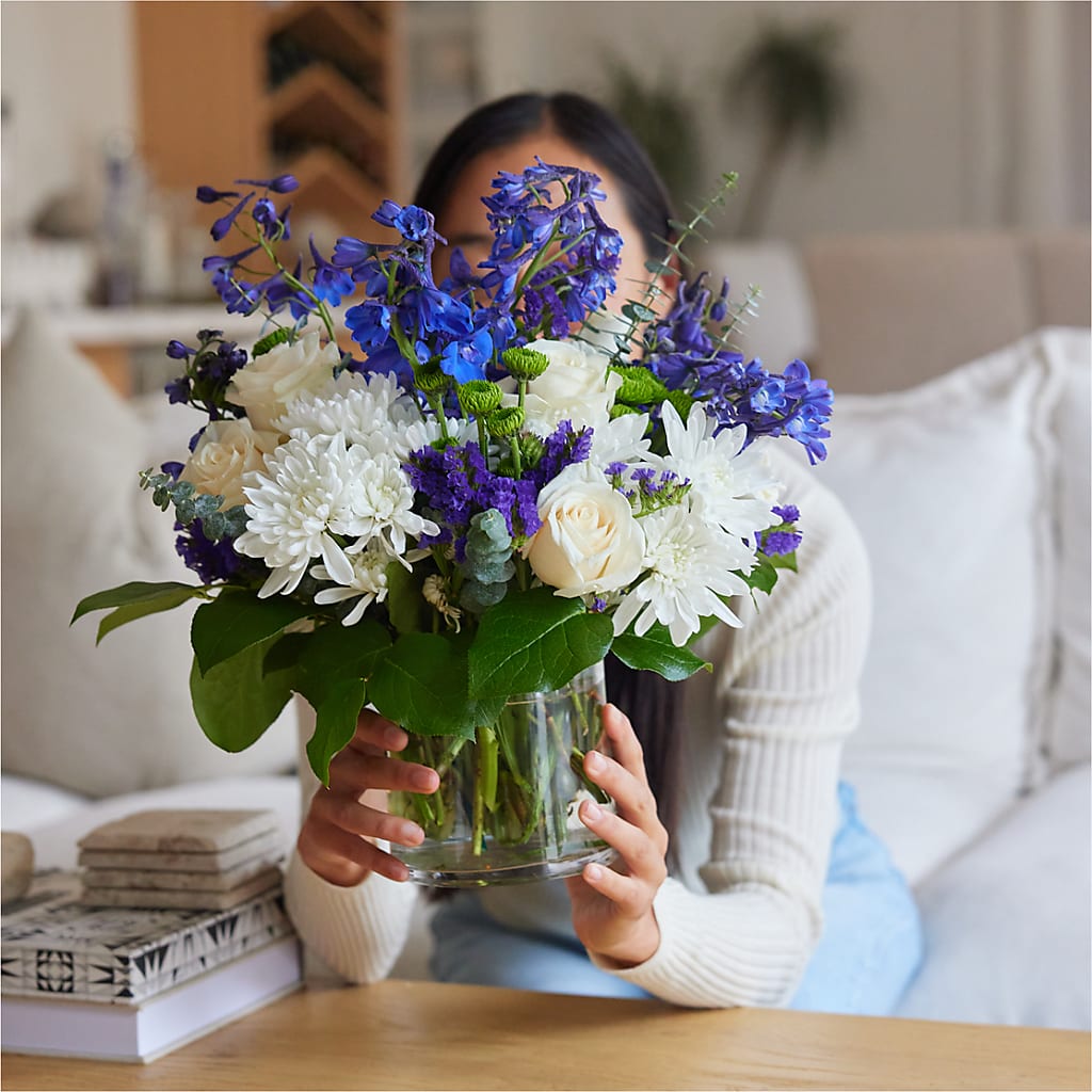 Cerulean Waves Bouquet –  Waddington Blooms, Waddington NY