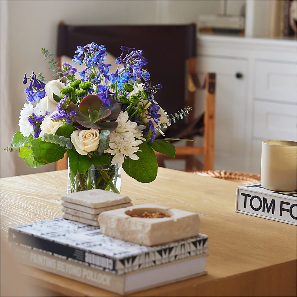 Cerulean Waves Bouquet –  Waddington Blooms, Waddington NY