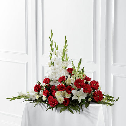 Crimson & White Arrangement –  Waddington Blooms, Waddington NY