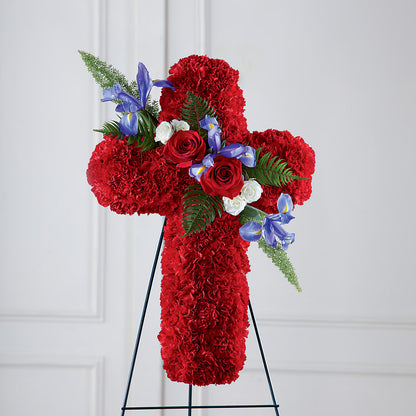 Faithful Hero Floral Cross –  Waddington Blooms, Waddington NY