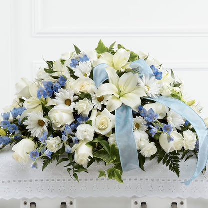 Tender Treasure Casket Spray –  Waddington Blooms, Waddington NY