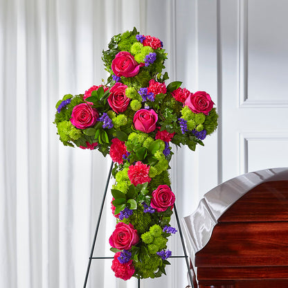 Tribute Rose Floral Cross –  Waddington Blooms, Waddington NY