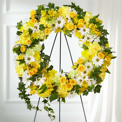 Golden Remembrance Wreath –  Waddington Blooms, Waddington NY