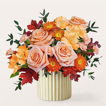Spiced Latte Bouquet with Ivory Vase –  Waddington Blooms, Waddington NY