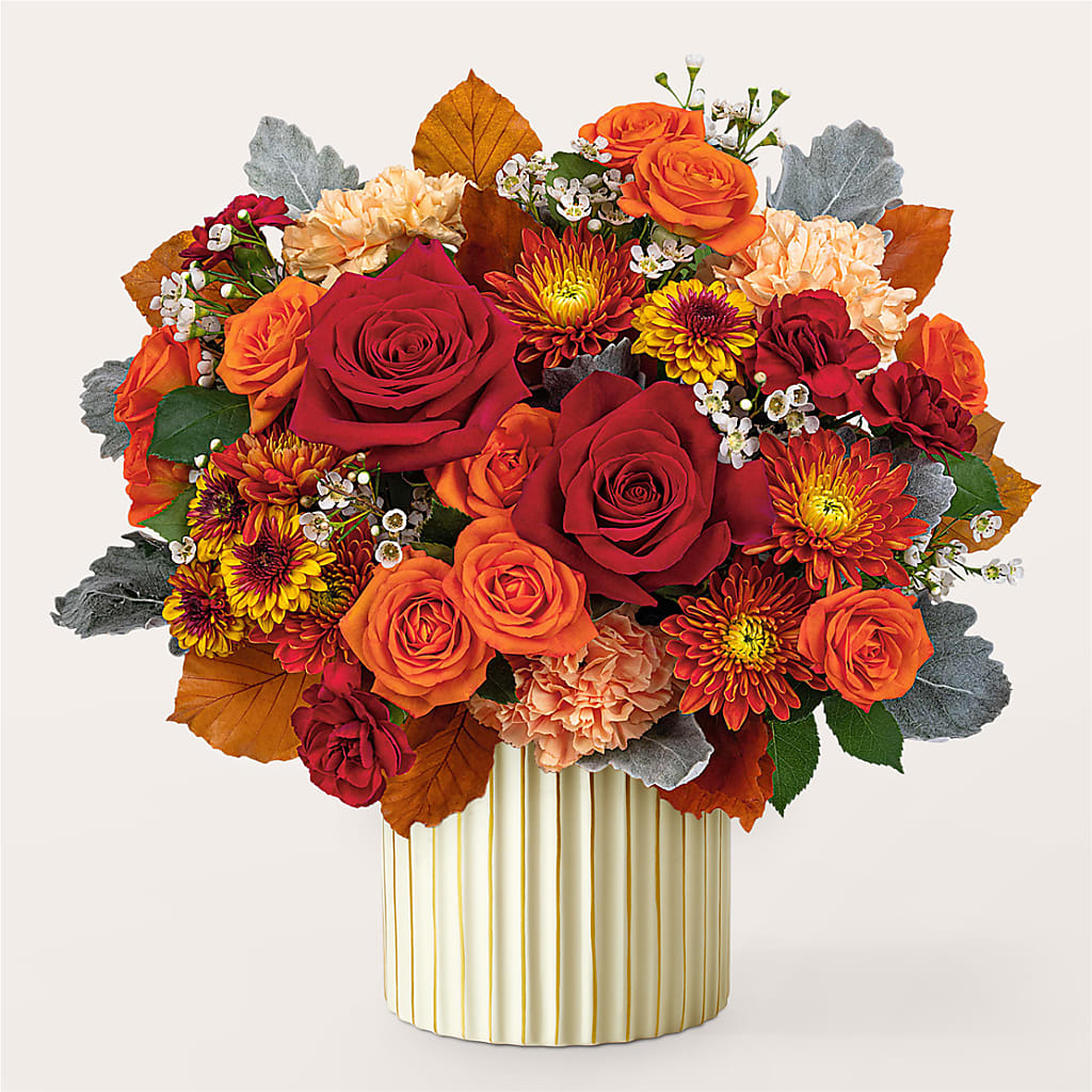Merlot Bouquet with Ivory Vase –  Waddington Blooms, Waddington NY