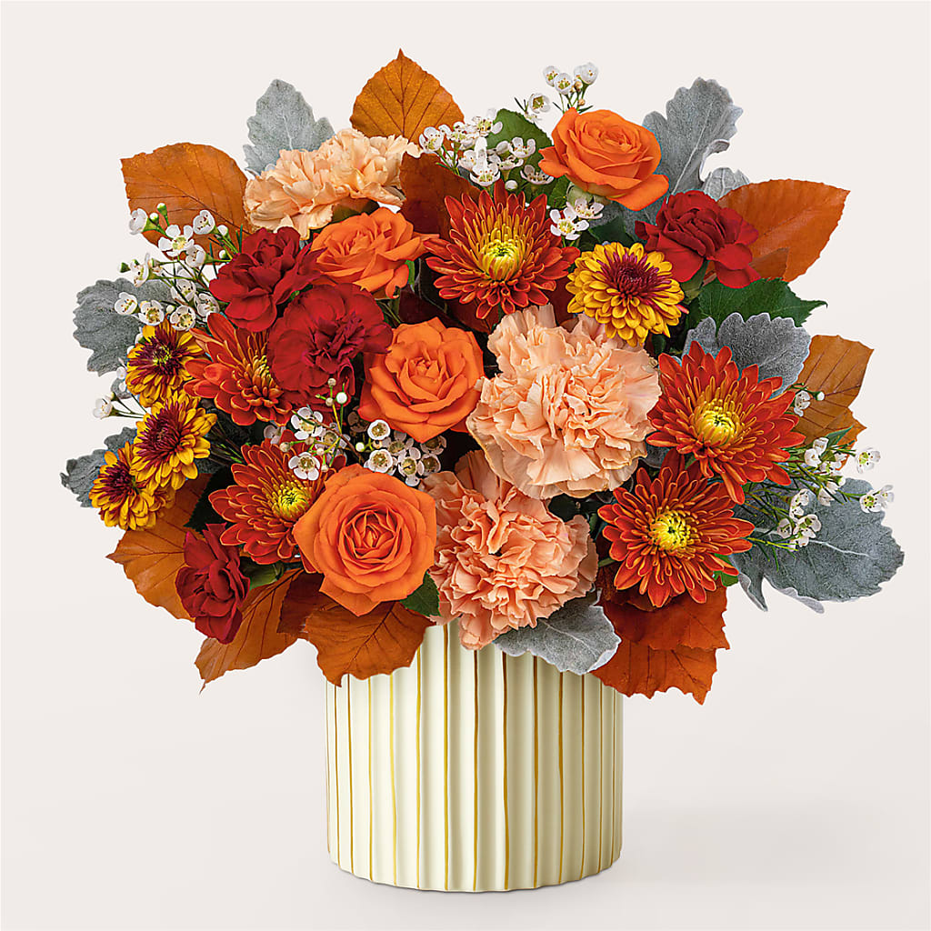 Merlot Bouquet with Ivory Vase –  Waddington Blooms, Waddington NY