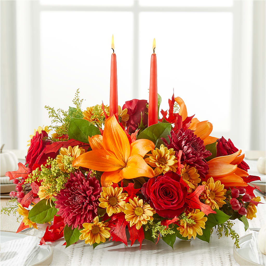 Autumn's Embrace Centerpiece –  Waddington Blooms, Waddington NY