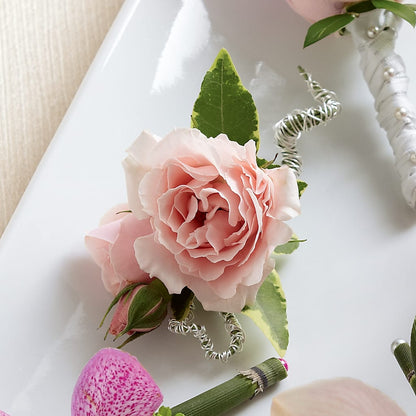 Pink Spray Rose Boutonniere –  Waddington Blooms, Waddington NY