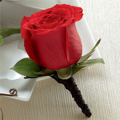 Red Rose Boutonniere –  Waddington Blooms, Waddington NY