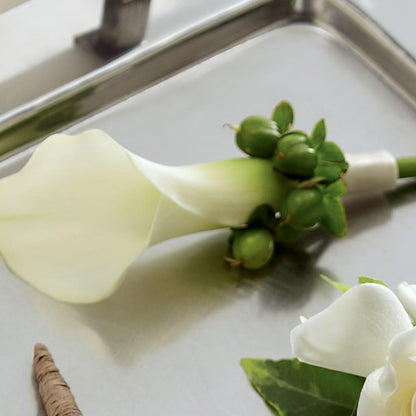 White Calla Boutonniere –  Waddington Blooms, Waddington NY